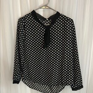 Black Polka Dot Women's Top